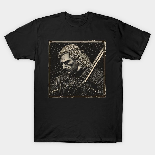 Geralt - The White Wolf Tarot Card T-Shirt by DesignedbyWizards